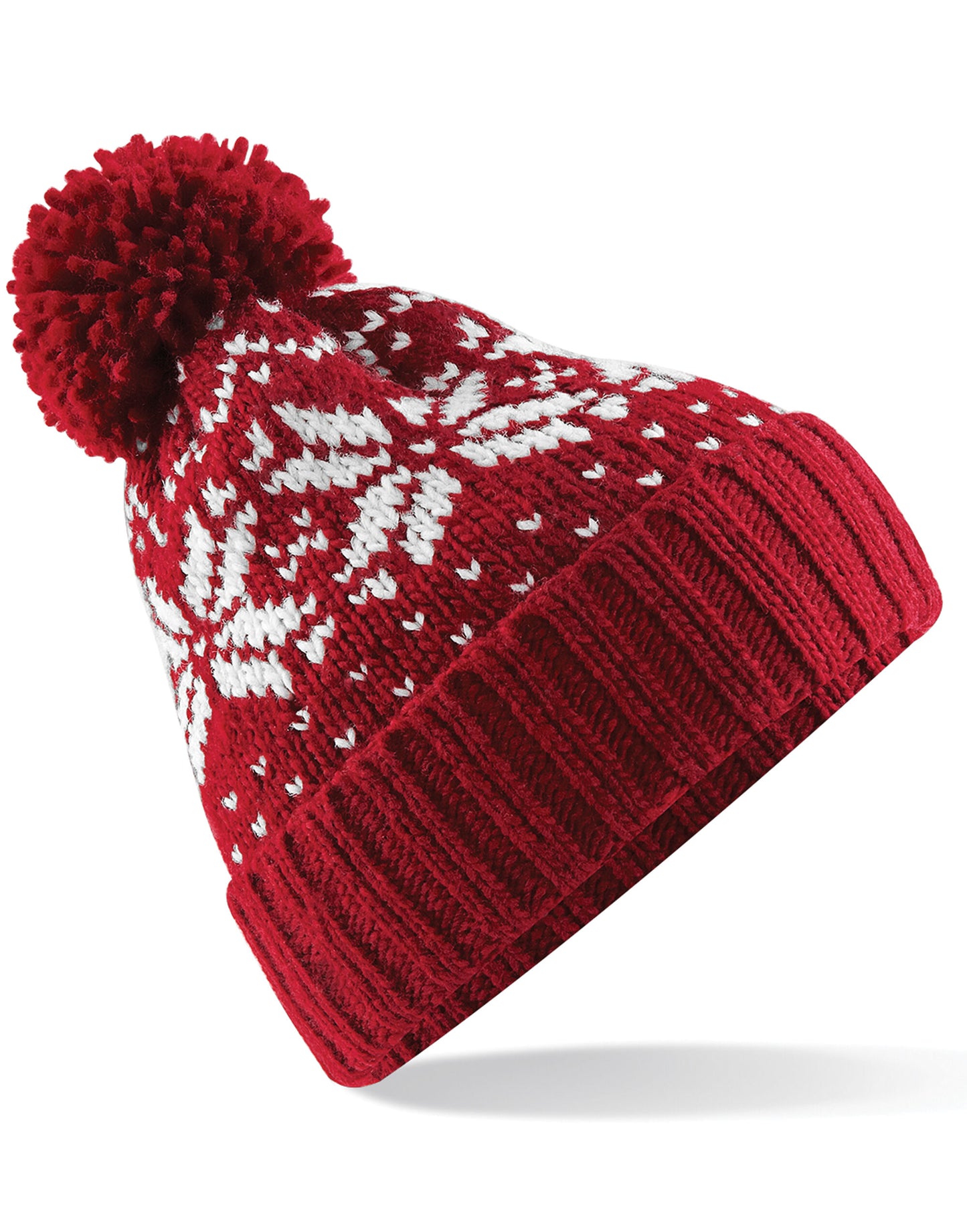 Fair Isle Snowstar® Beanie - Classic Red/White
