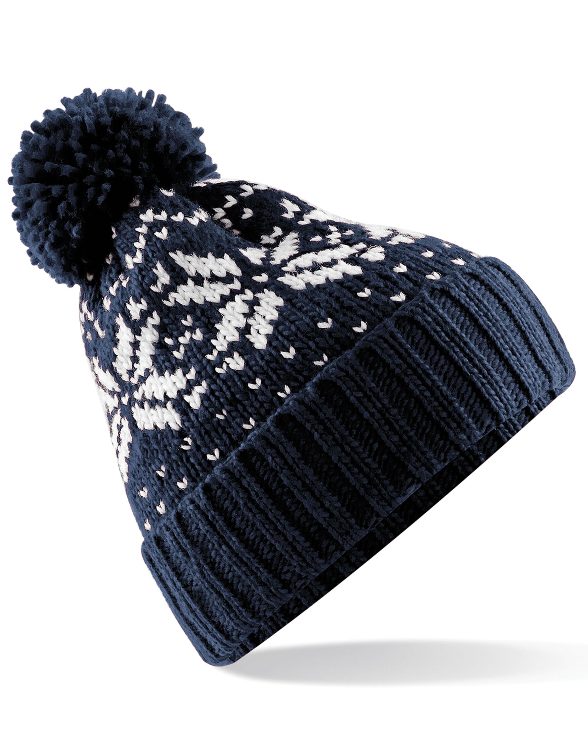 Fair Isle Snowstar® Beanie - French Navy/White