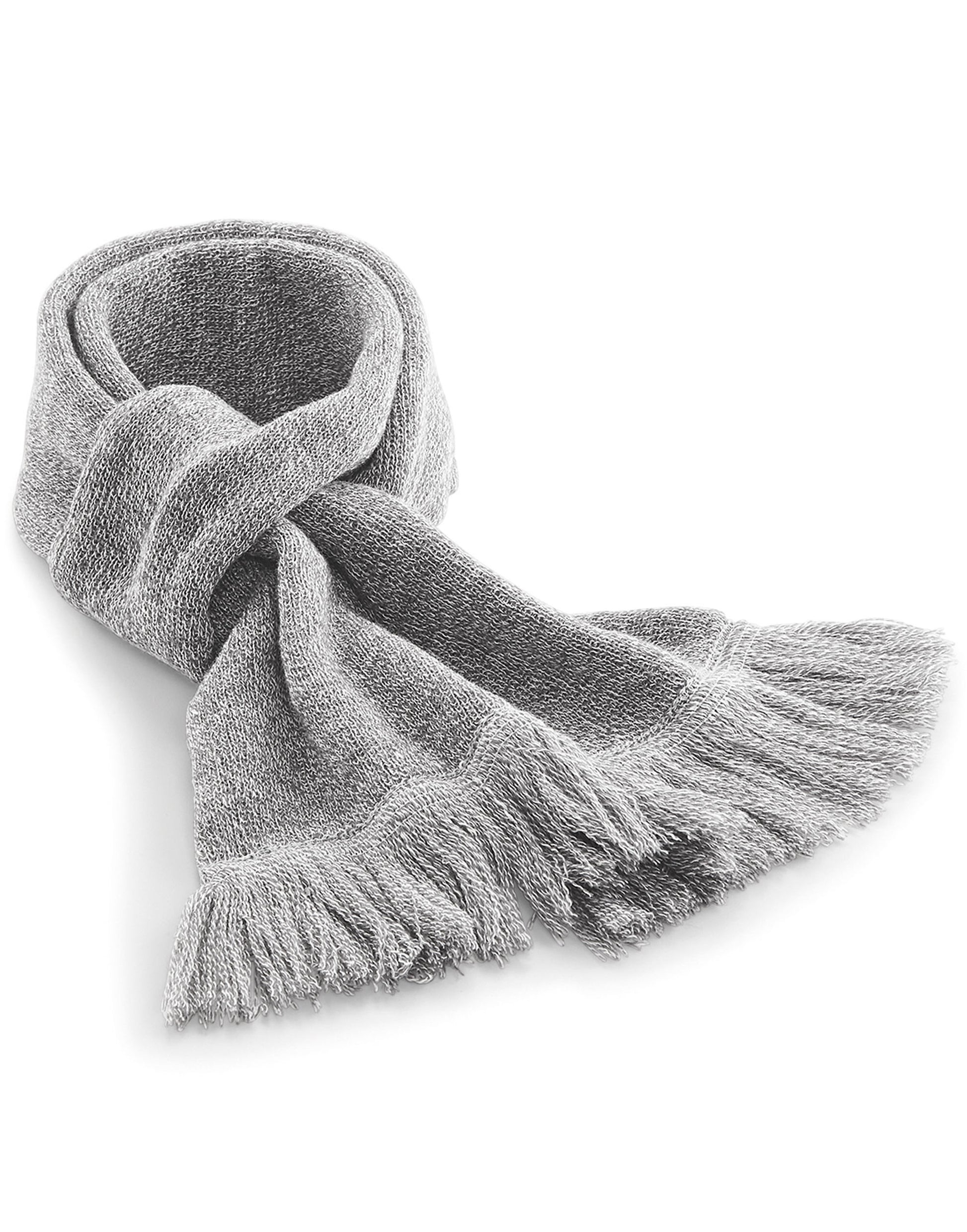 Classic Knitted Scarf - Heather Grey