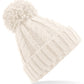 Cable Knit Melange Beanie - Oatmeal