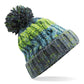 Corkscrew Pom Pom Beanie - Electric Grey