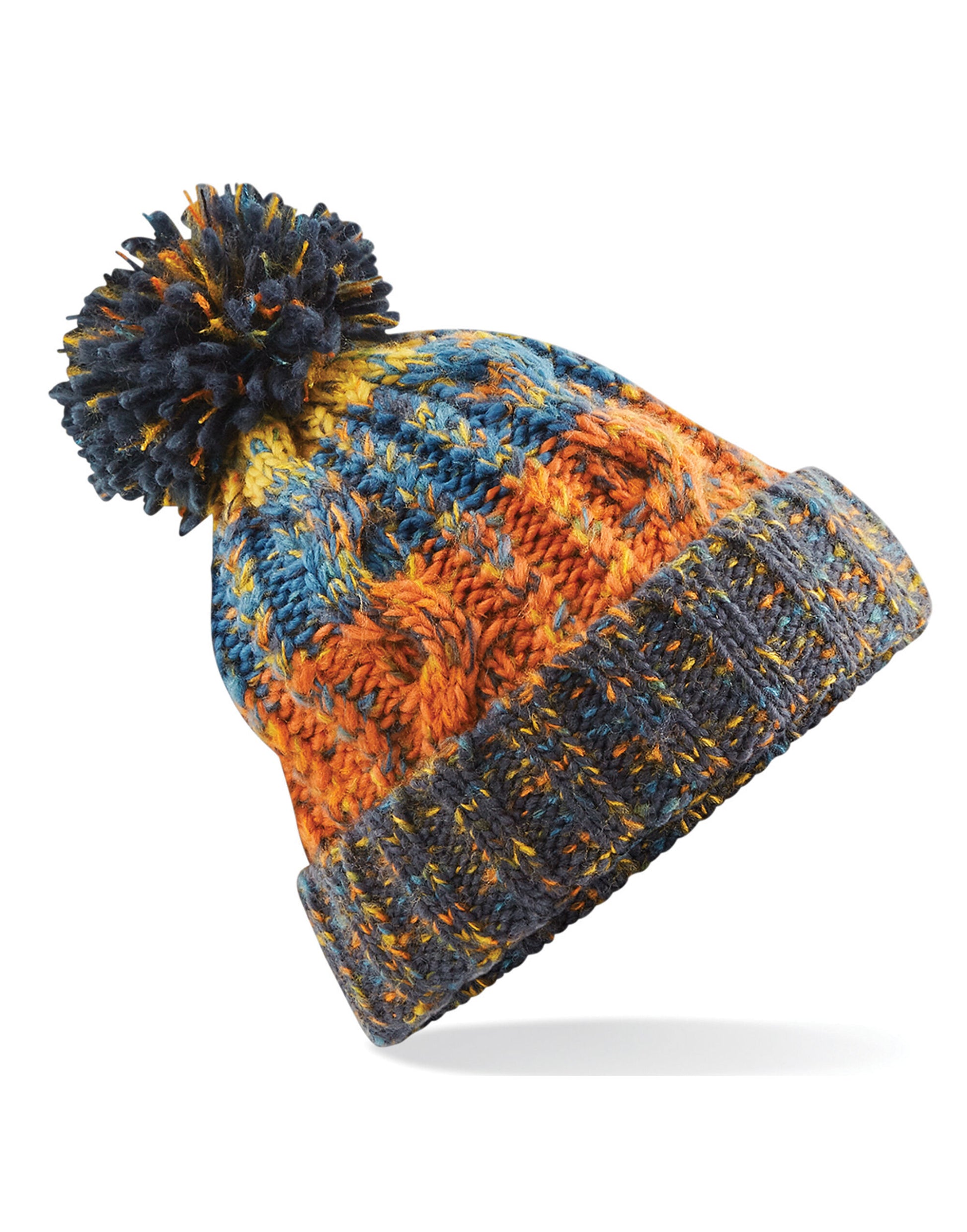Corkscrew Pom Pom Beanie - Retro Blues