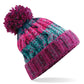 Corkscrew Pom Pom Beanie - Winter Berries