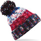 Corkscrew Pom Pom Beanie - Black Jacks