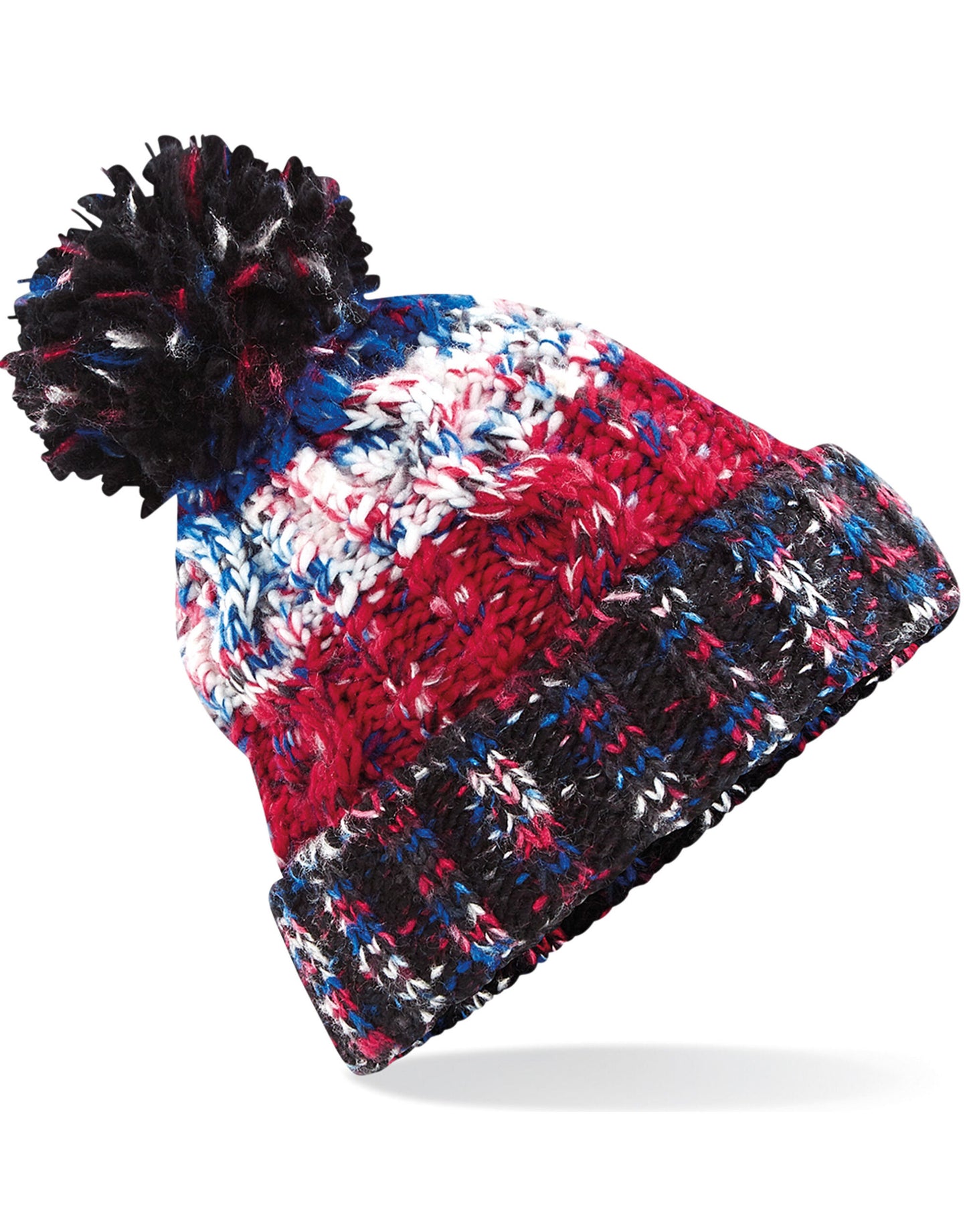 Corkscrew Pom Pom Beanie - Black Jacks