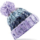 Corkscrew Pom Pom Beanie - Lavender Fizz
