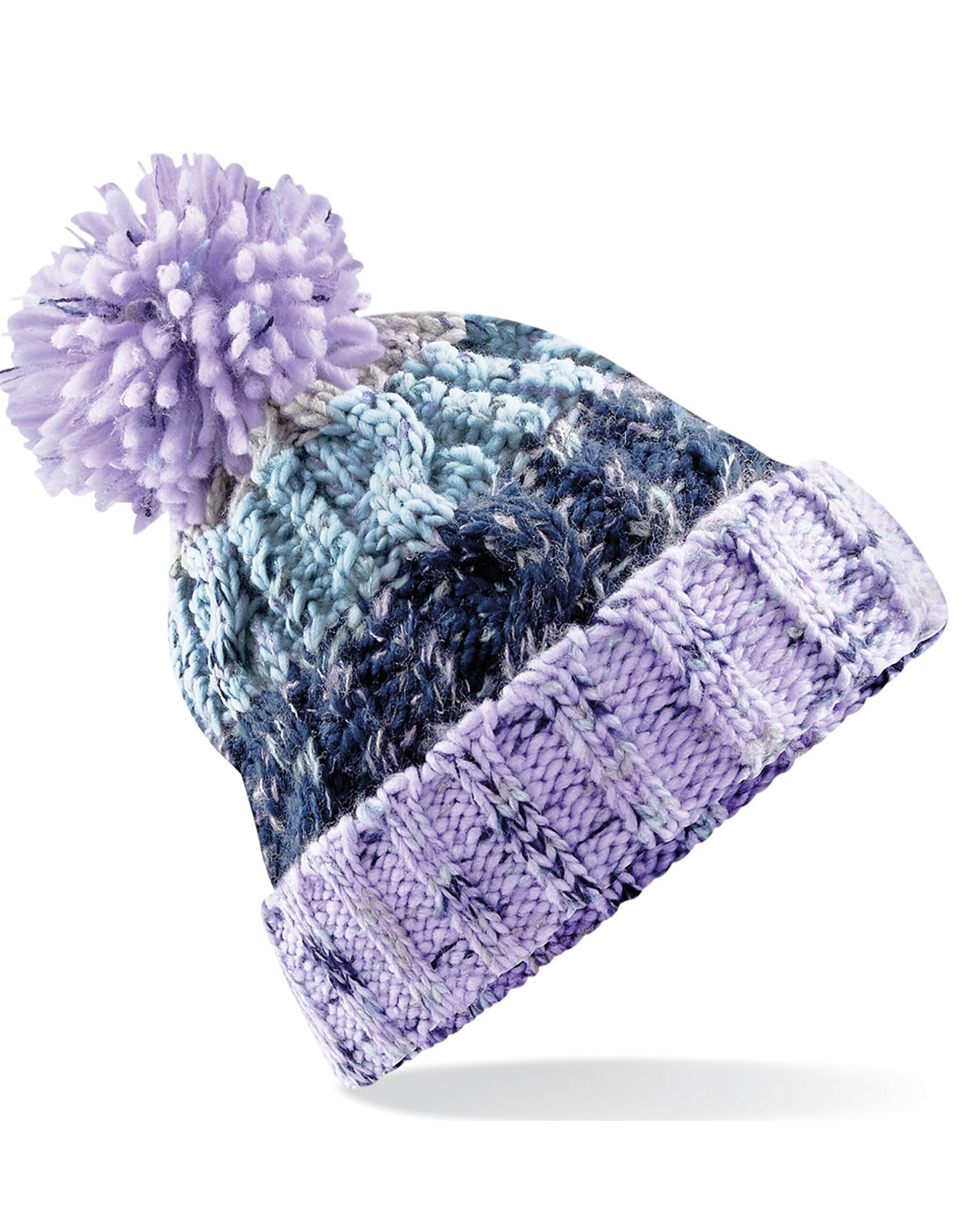 Corkscrew Pom Pom Beanie - Lavender Fizz