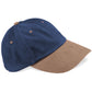 Low Profile Heavy Brushed Cotton Cap - French Navy/ Taupe