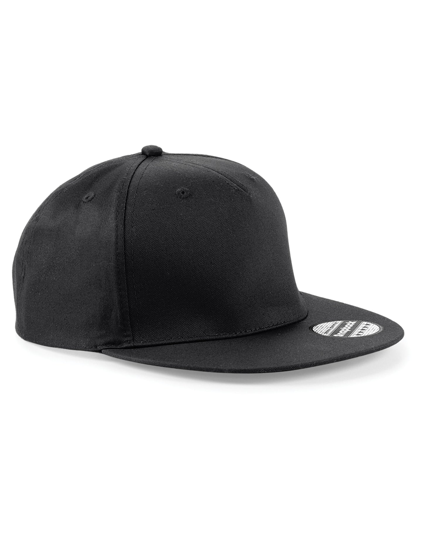 5 panel Snapback Rapper Cap - Black