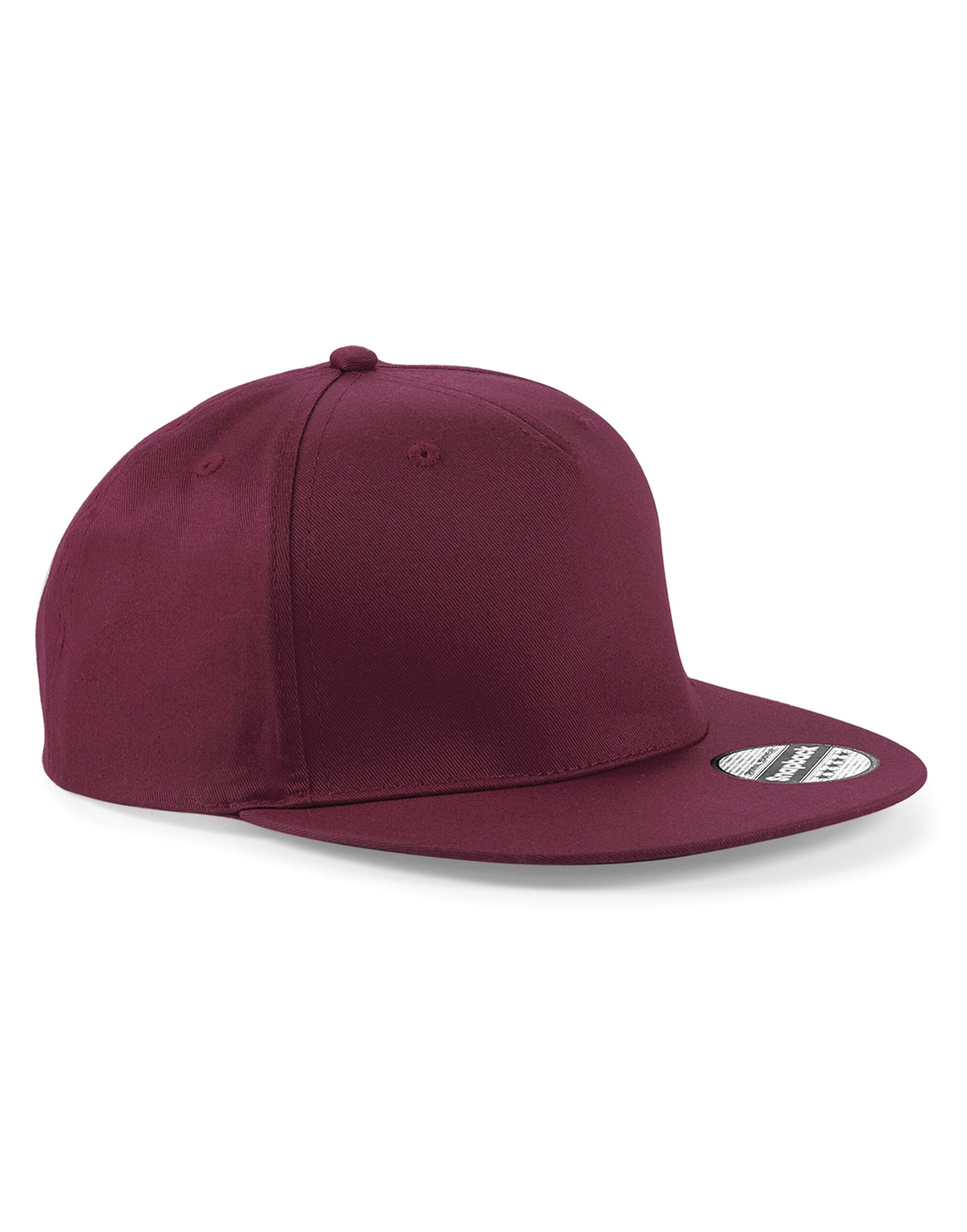 5 panel Snapback Rapper Cap - Burgundy