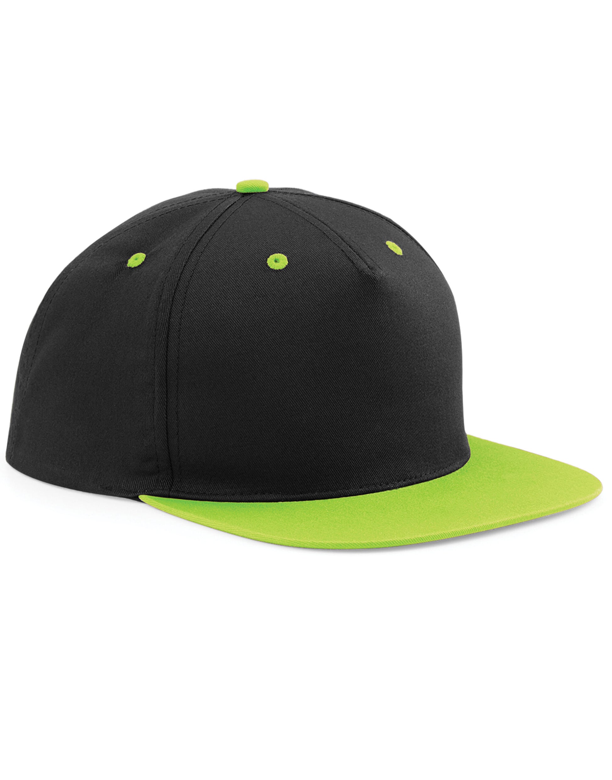 5 Panel Contrast Snapback - Black/Lime Green