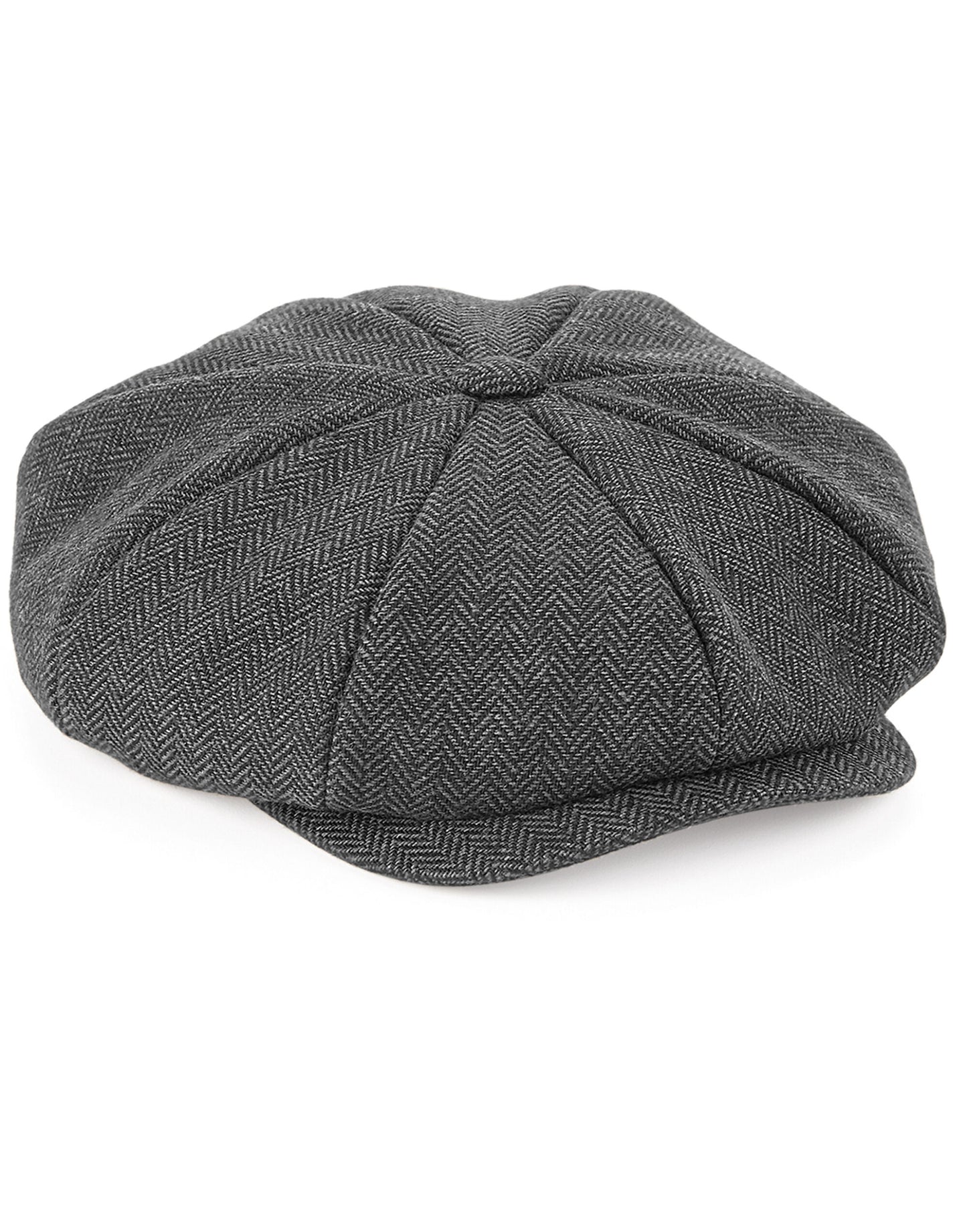 Heritage Baker Boy Cap - Charcoal Herringbone