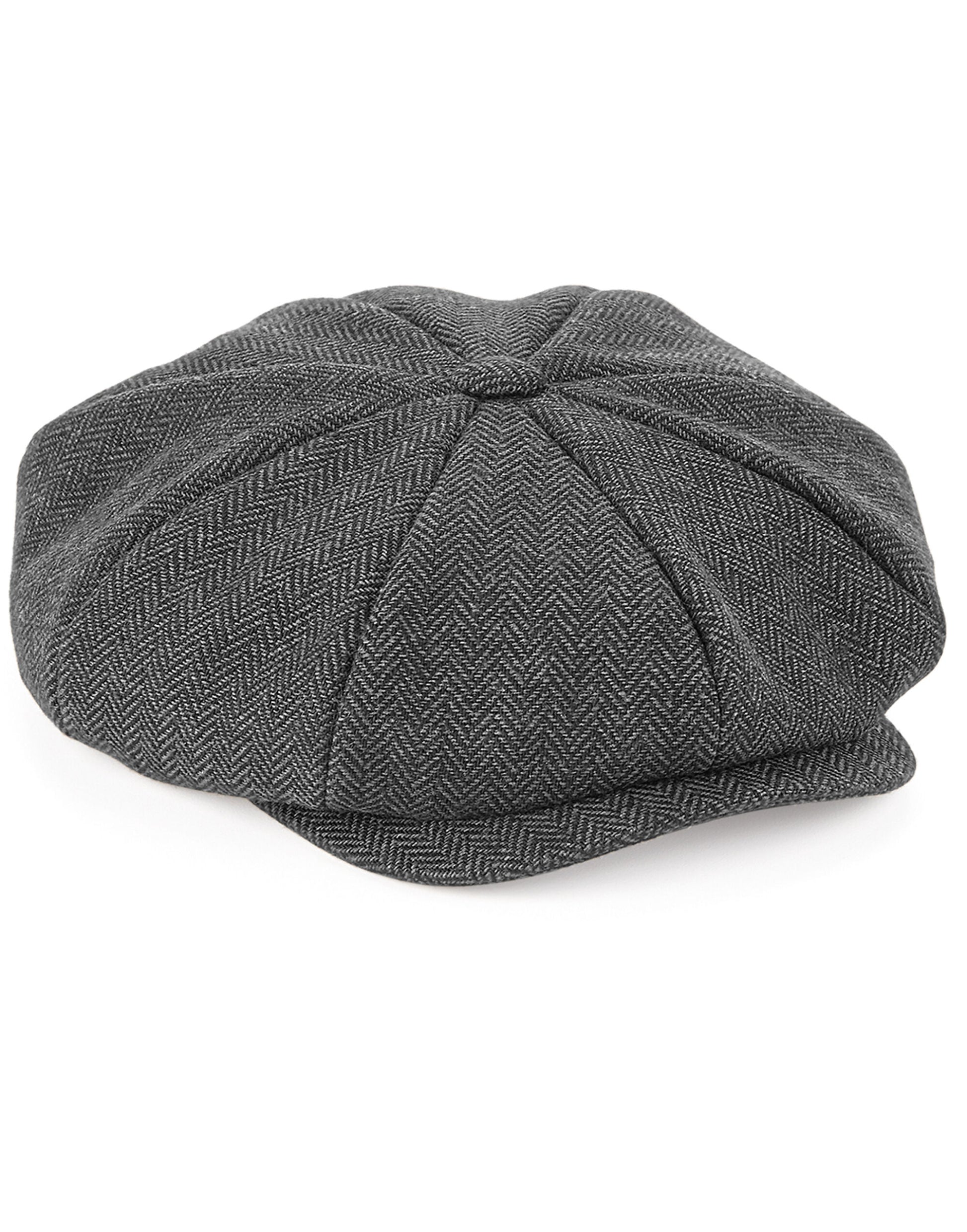 Heritage Baker Boy Cap - Charcoal Herringbone