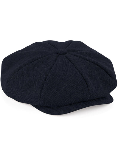 Heritage Baker Boy Cap - Navy Herringbone