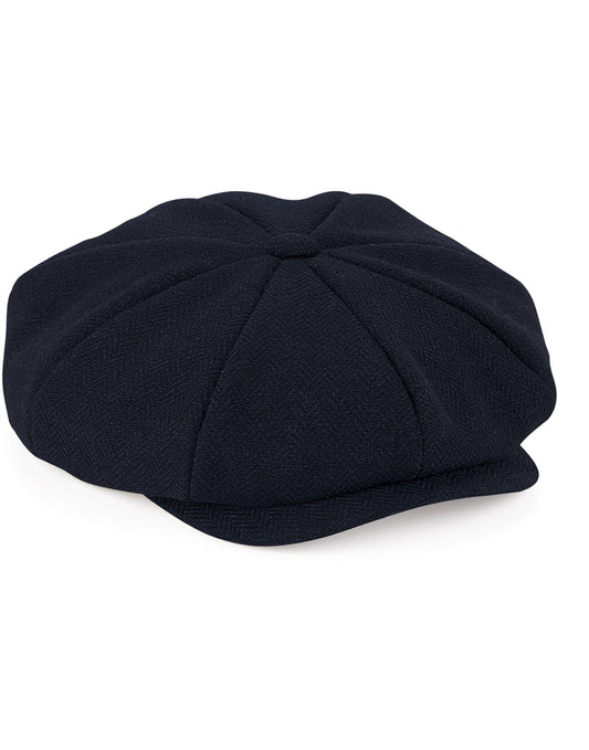 Heritage Baker Boy Cap - Navy Herringbone
