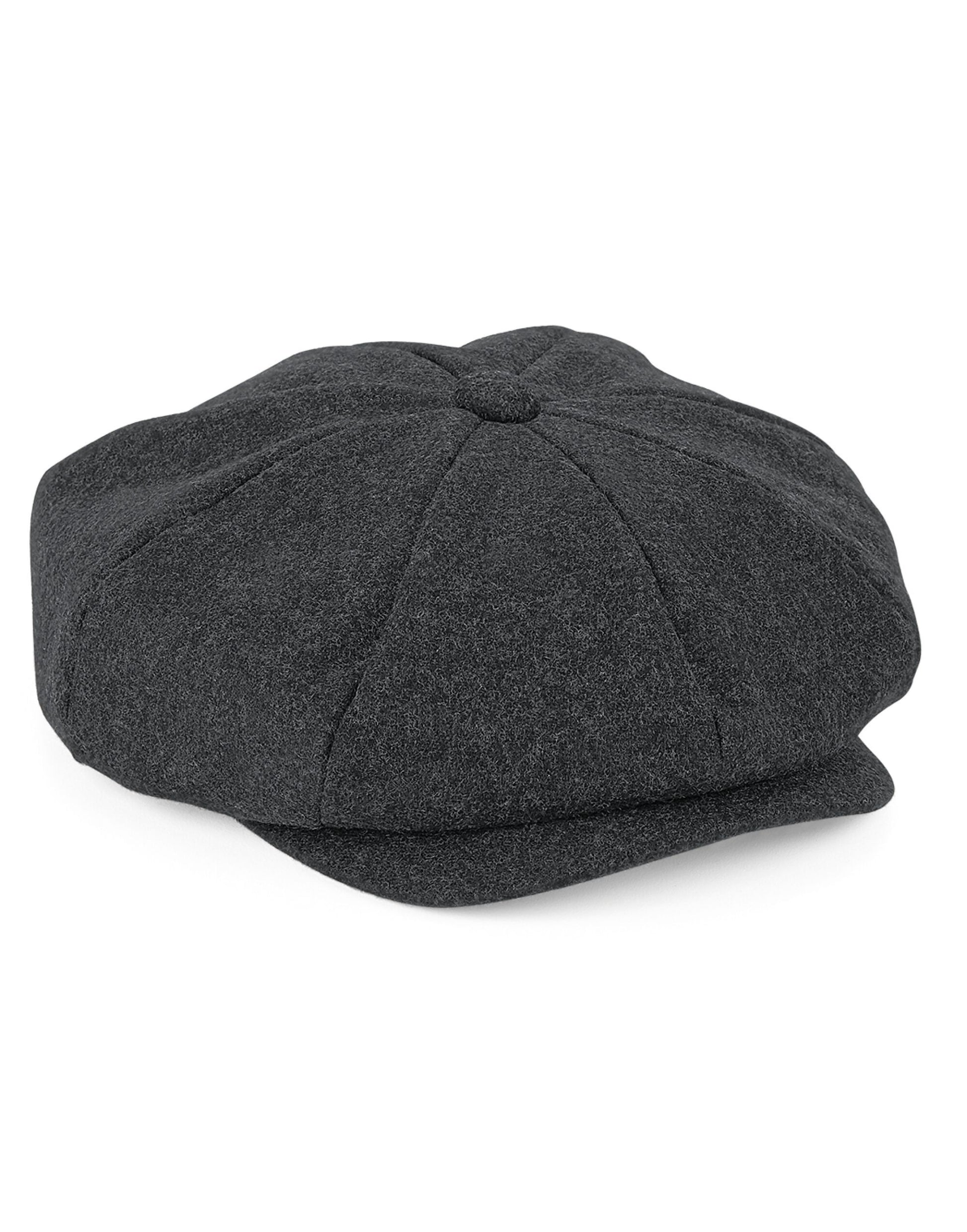 Melton Wool Baker Boy Cap - Charcoal Marl