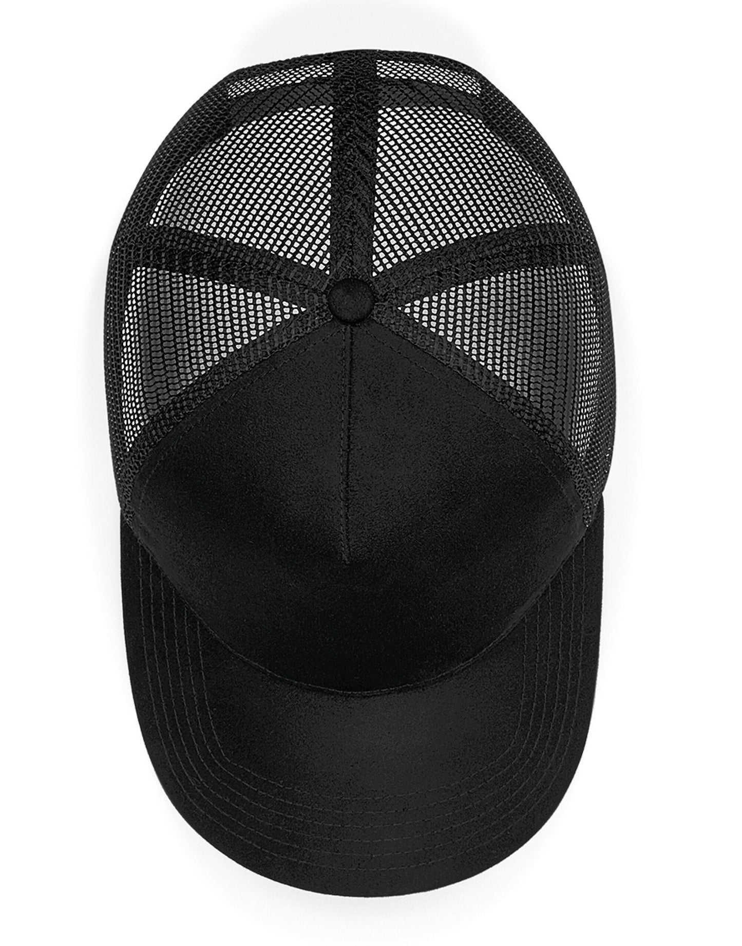 Suede Snapback Trucker - Black