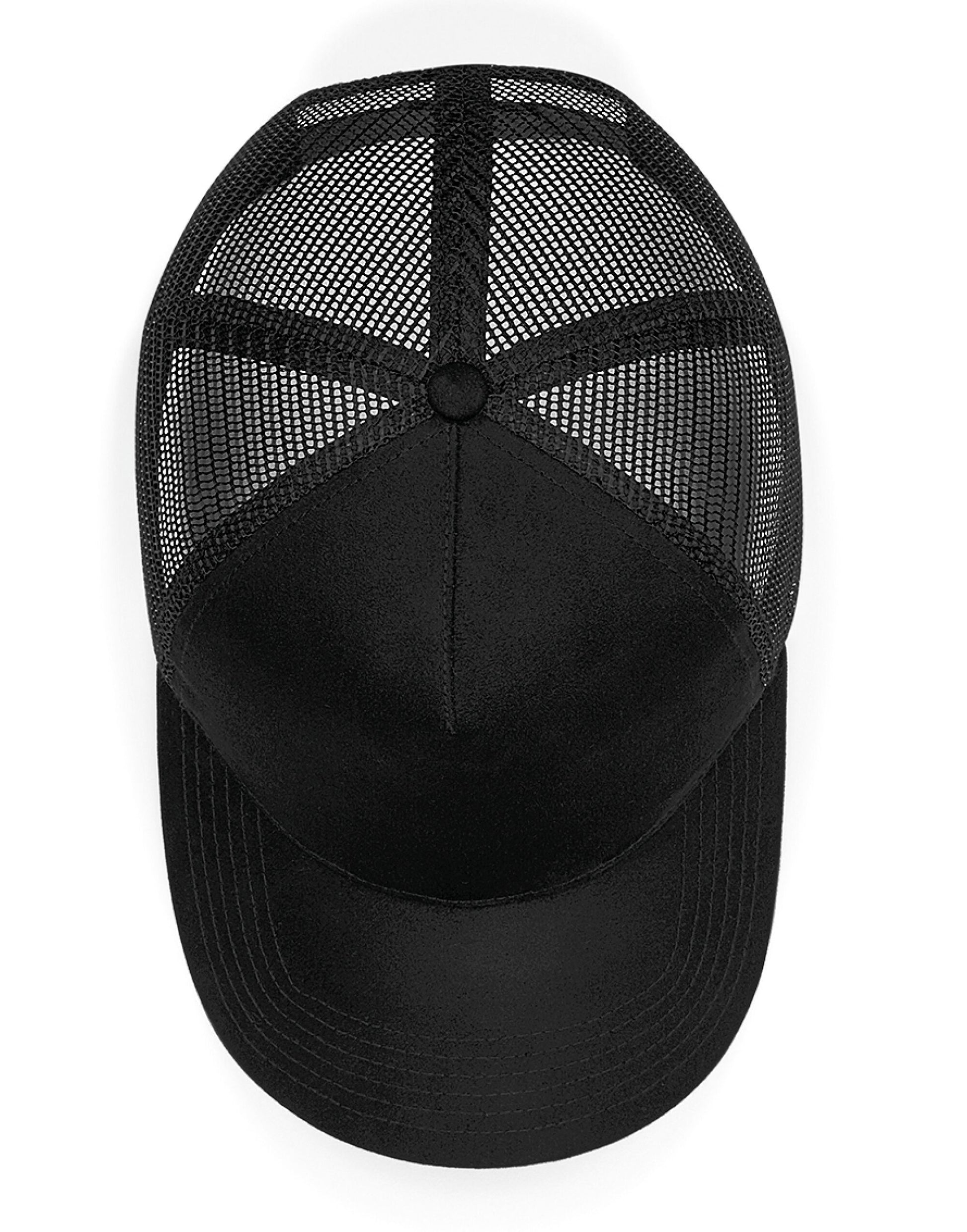 Suede Snapback Trucker - Black