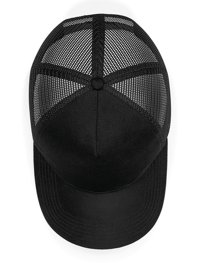Suede Snapback Trucker - Black