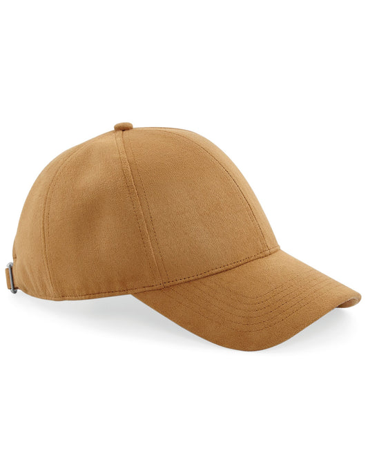 Faux Suede 6 Panel Cap - Caramel