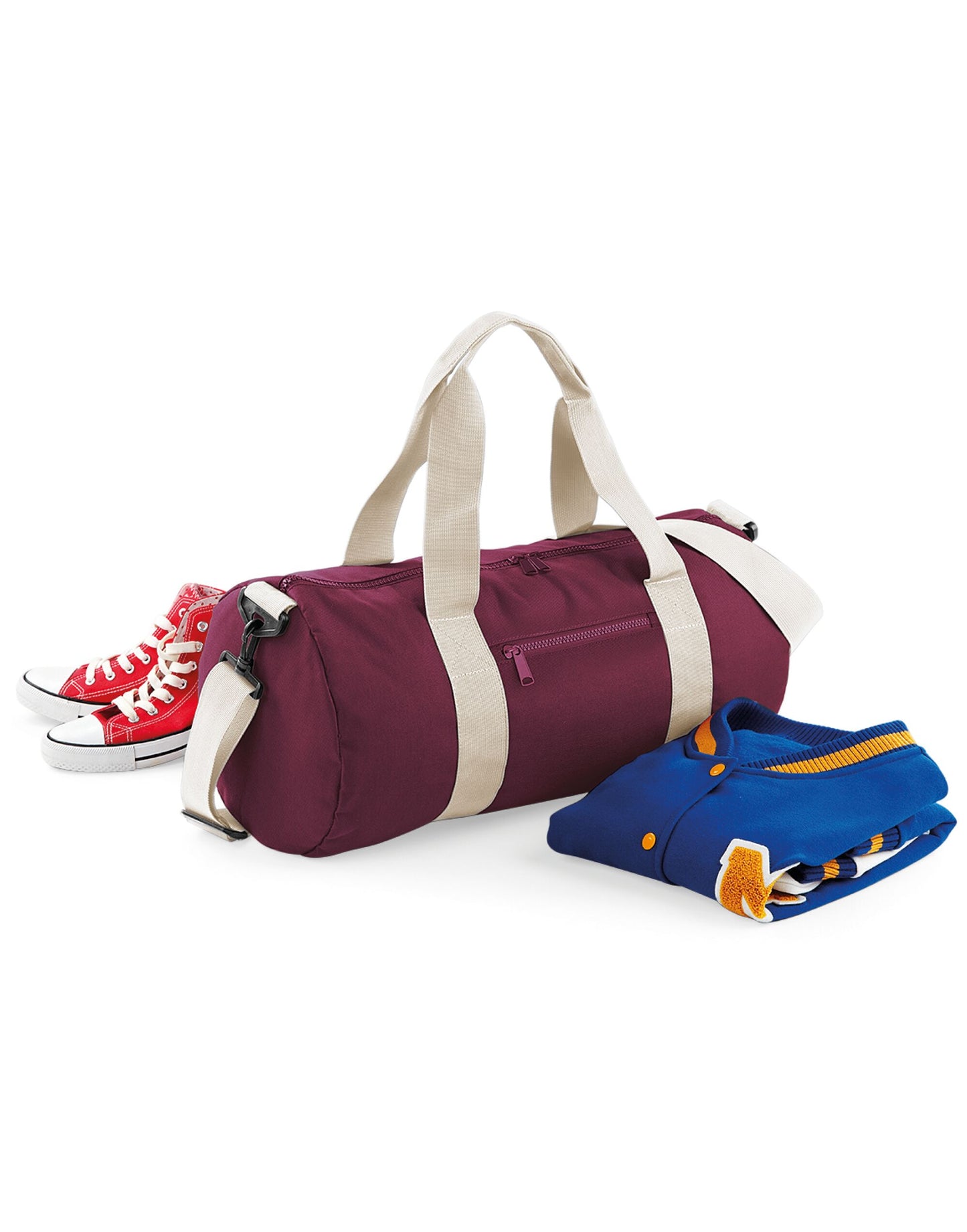 Original Barrel Bag - Burgundy/Off White