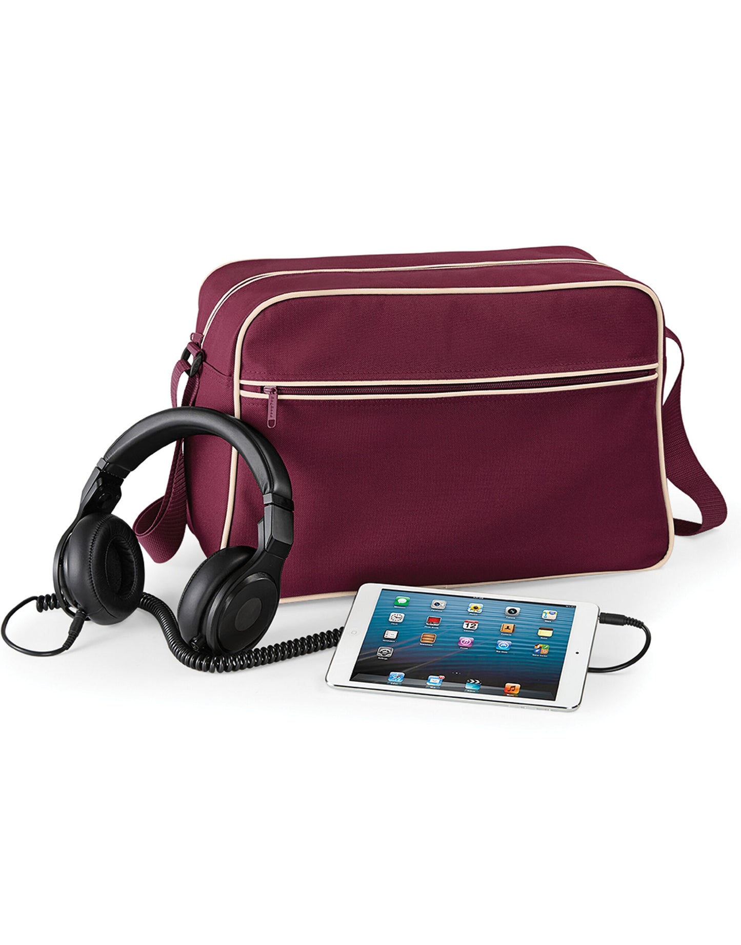 Retro Shoulder Bag - Burgundy/Sand
