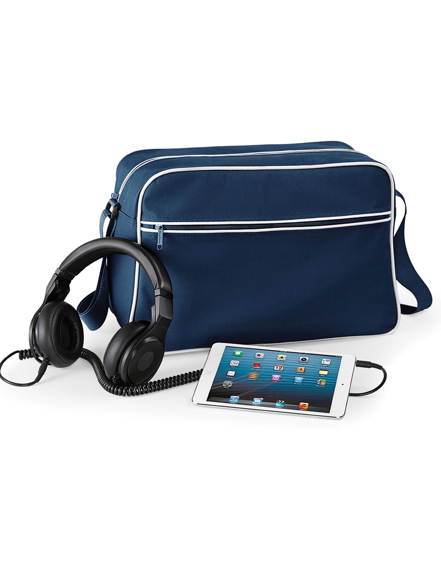Retro Shoulder Bag - French Navy/White