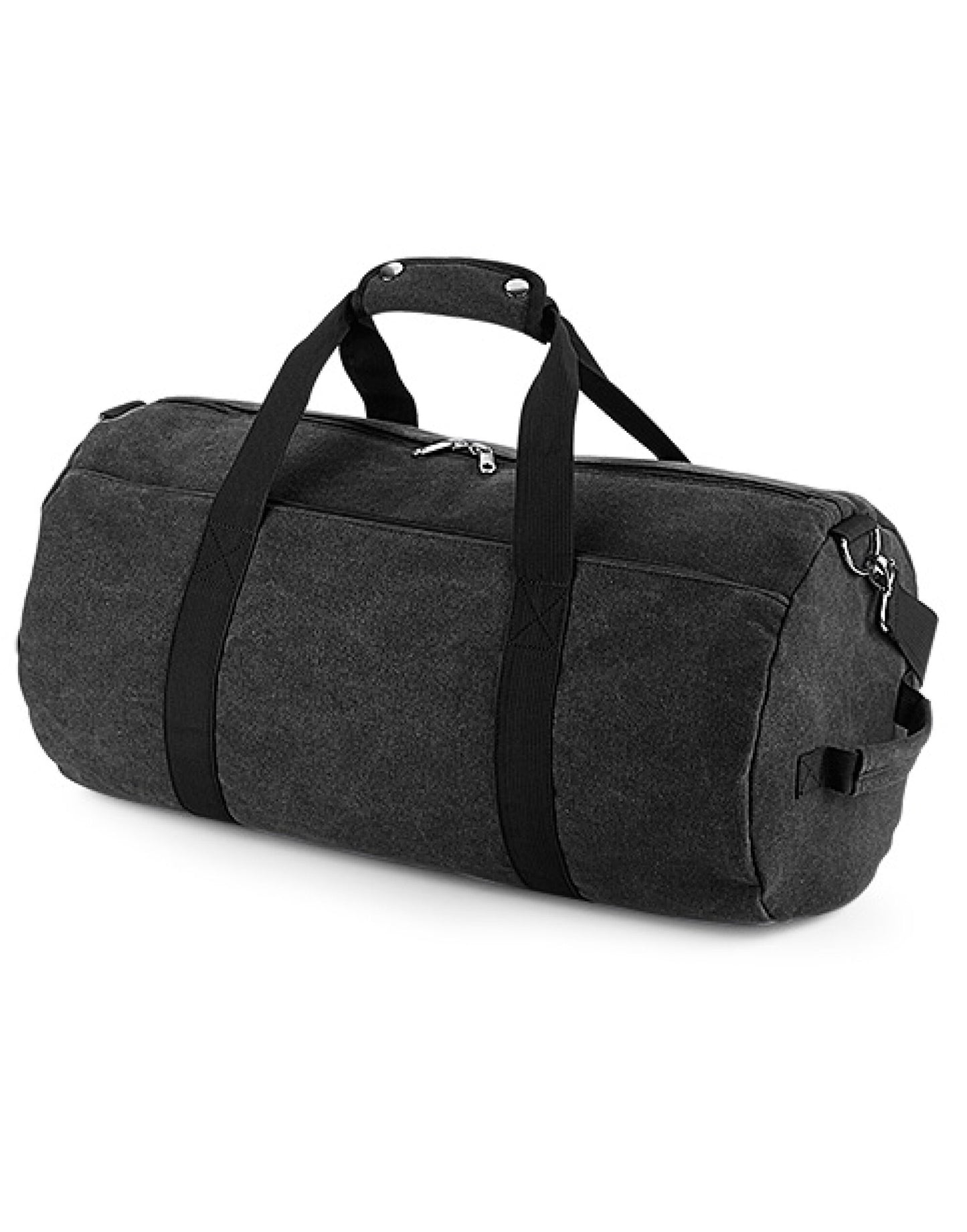 Vintage Canvas Barrel Bag - Vintage Black