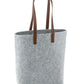 Premium Felt Tote - Grey Melange/ Tan