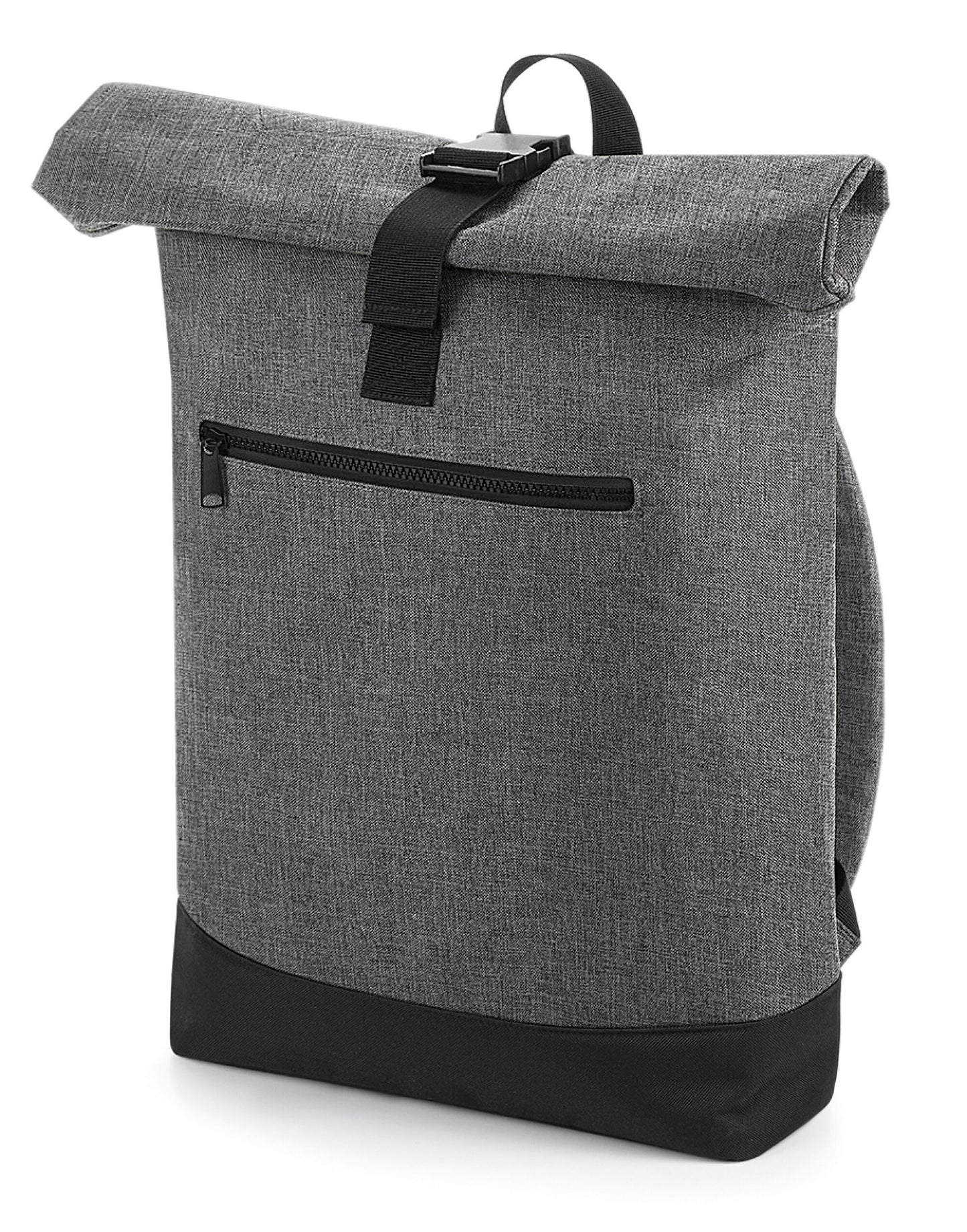 Roll-Top Backpack - Grey Marl/Black