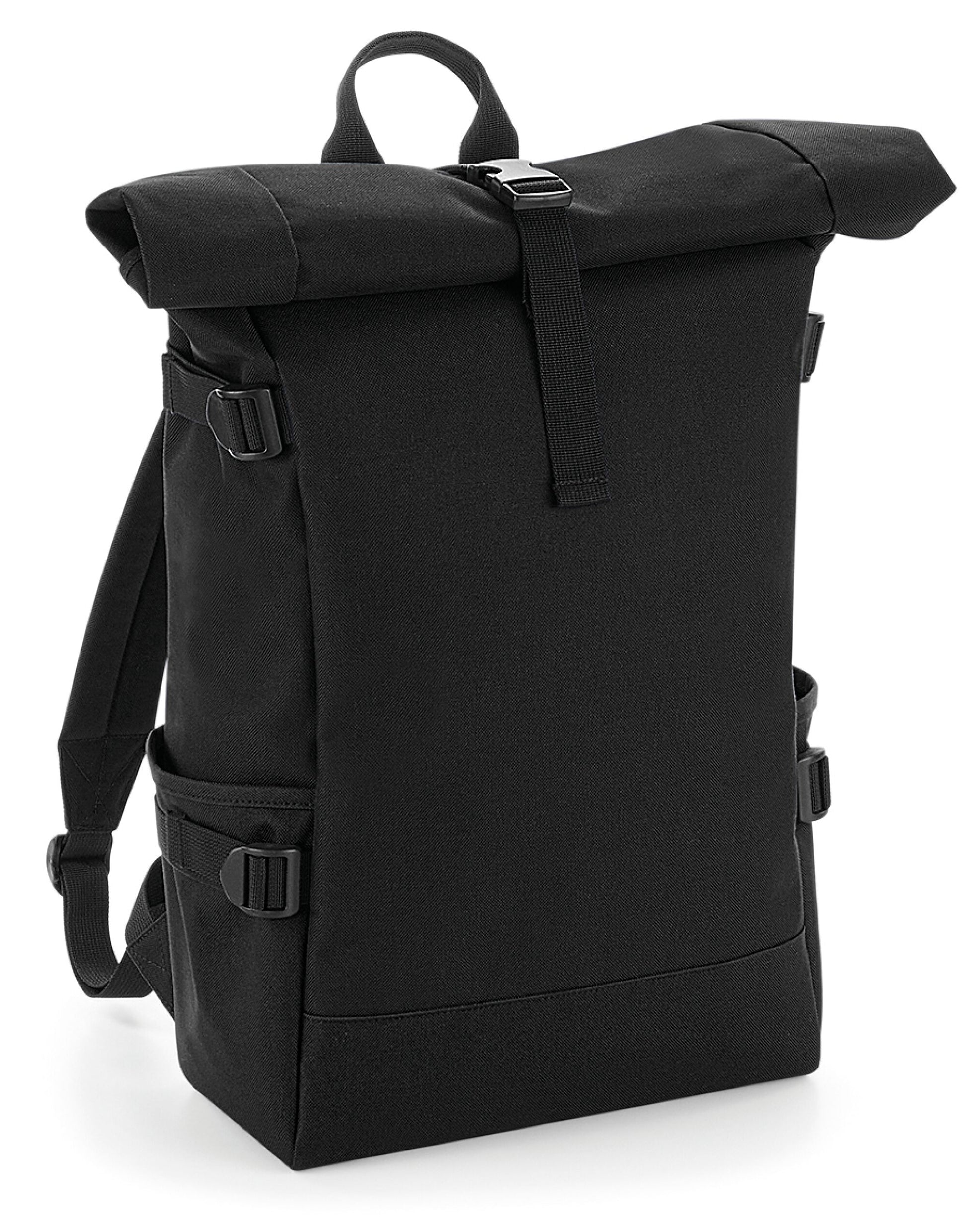 Block Roll-Top Backpack - Black/Black