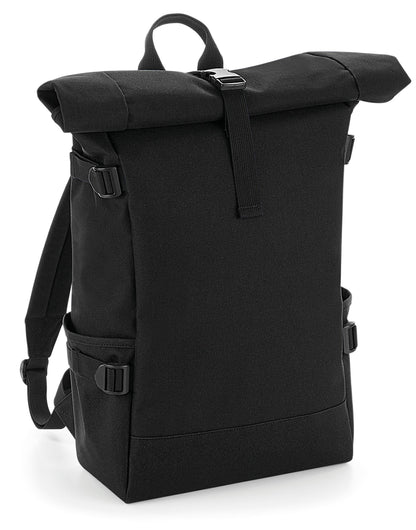 Block Roll-Top Backpack - Black/Black