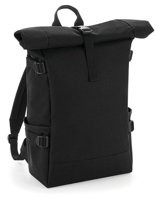 Block Roll-Top Backpack - Black/Black