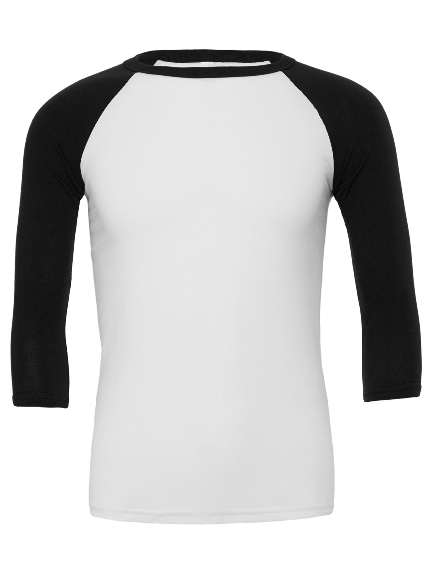 Canvas Unisex 3/4 Sleeve Baseball Tee - White/Black