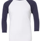 Canvas Unisex 3/4 Sleeve Baseball Tee - White/Navy