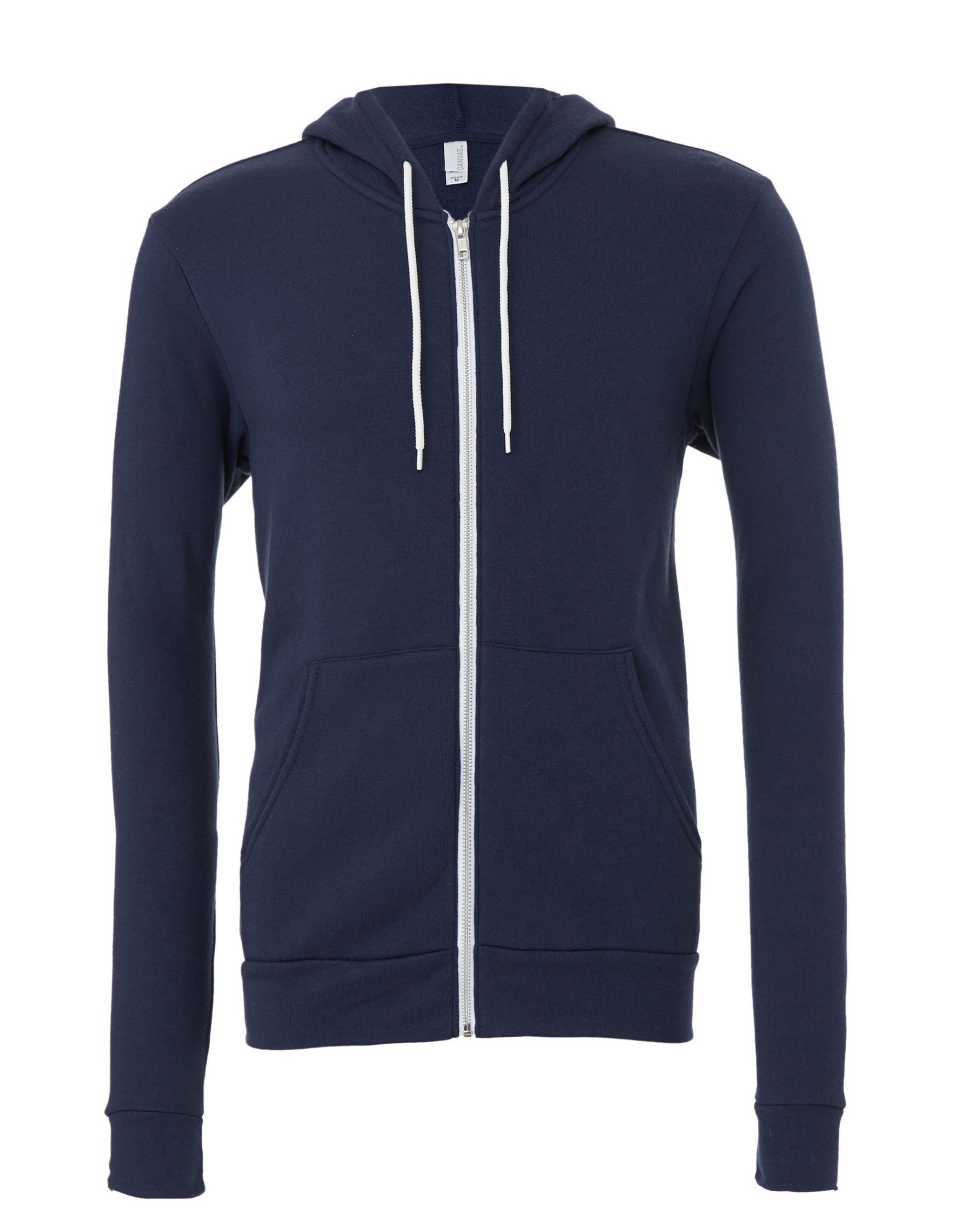 Canvas Unisex Poly-Cotton Fleece Full-Zip Hoodie - Navy