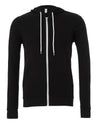 Canvas Unisex Poly-Cotton Fleece Full-Zip Hoodie - Black