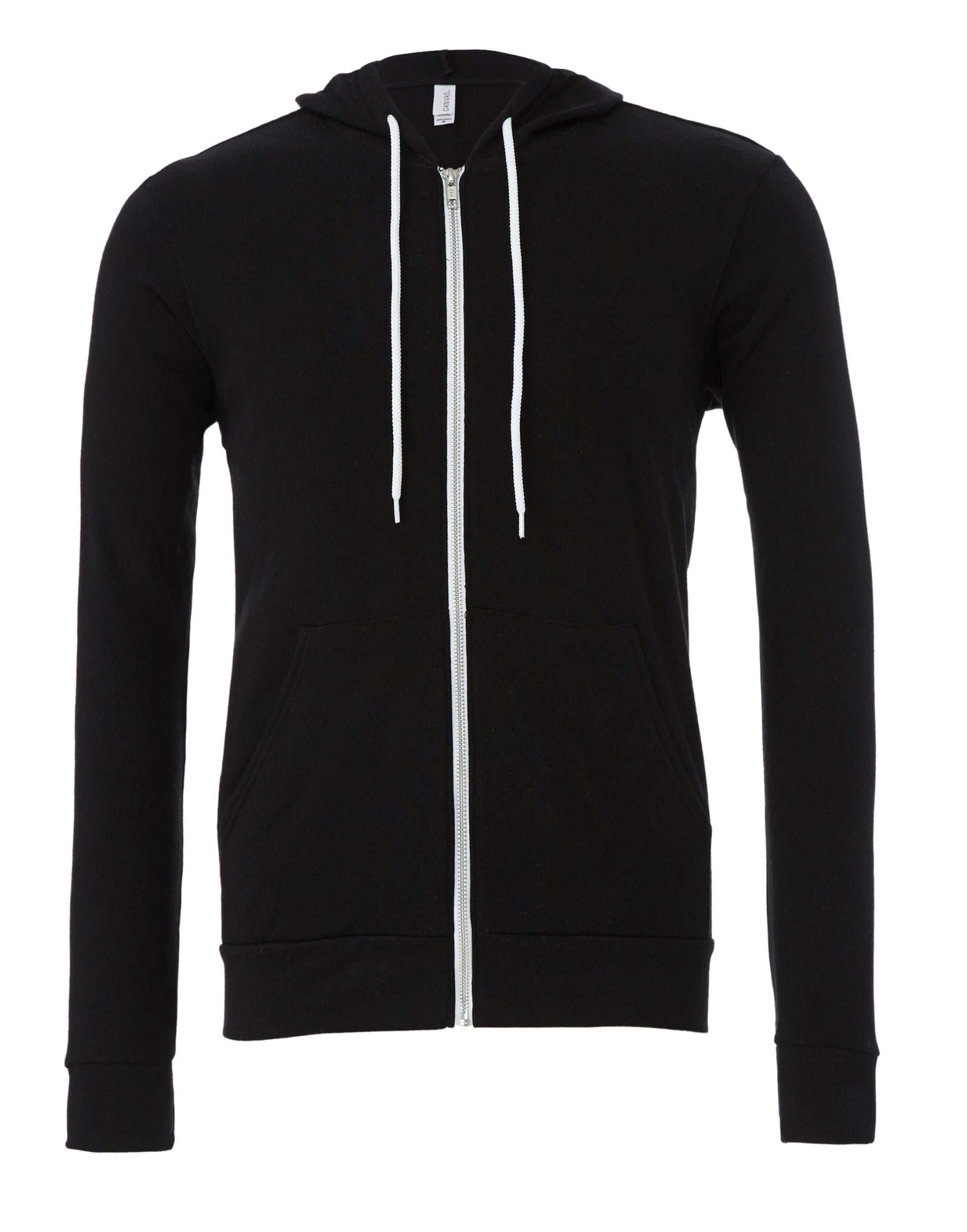 Canvas Unisex Poly-Cotton Fleece Full-Zip Hoodie - Black