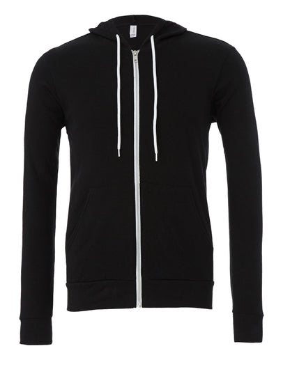 Canvas Unisex Poly-Cotton Fleece Full-Zip Hoodie - Black