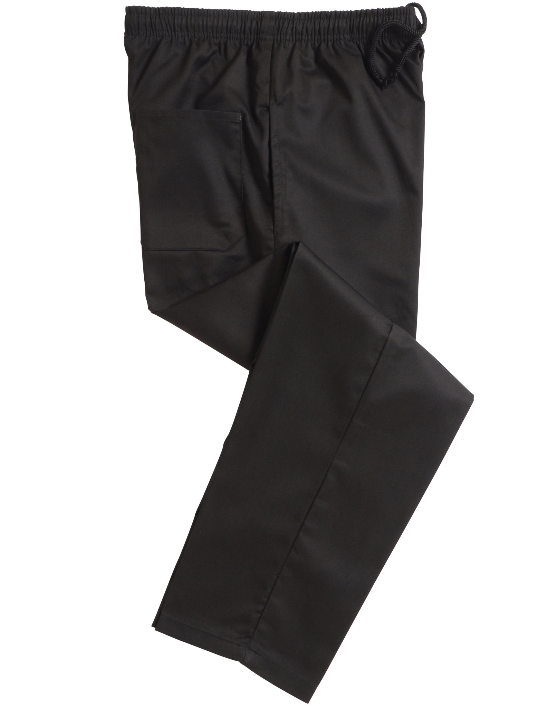 Unisex Elasticated Black Trouser - Black