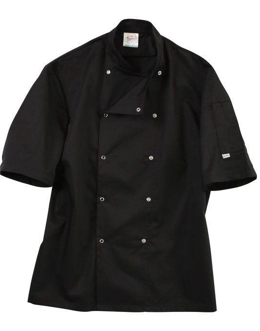 Short Sleeve Chef's Jacket - Black