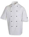 Removable Stud Short Sleeve Chef's Jacket - White