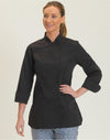 Ladies' Long Sleeve Fitted Chef's Jacket - Black