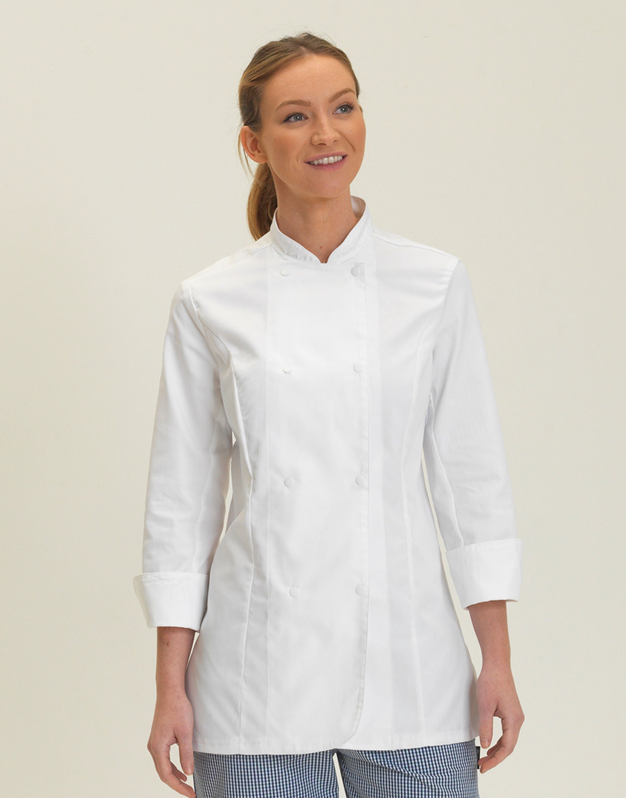 Ladies' Long Sleeve Fitted Chef's Jacket