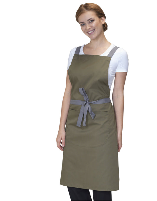 Cross Back Bib Apron - Olive