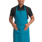 Recycled Bib Apron With Pocket - Mid Blue