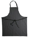 Large Cotton Striped Apron - Black/White