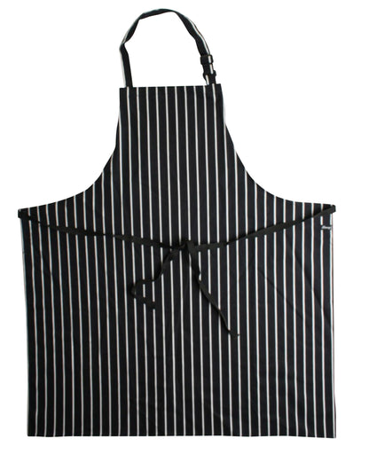 Large Cotton Striped Apron - Black/White