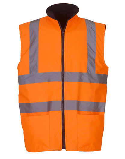 Hi-Vis Reversible Fleece Vest - Hi Vis Orange