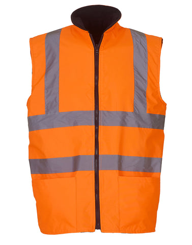 Hi-Vis Reversible Fleece Vest - Hi Vis Orange